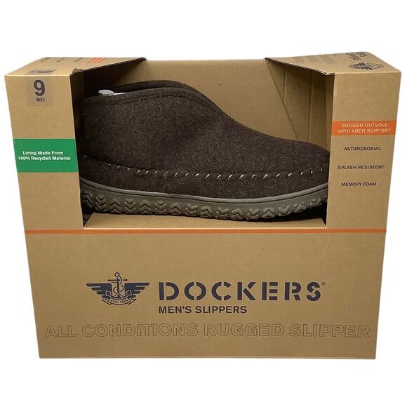 Dockers Mens 9 Taupe Rugged Wool Boot Slip-On Slippers Comfort Classy PALLET3-3 - Picture 1 of 7